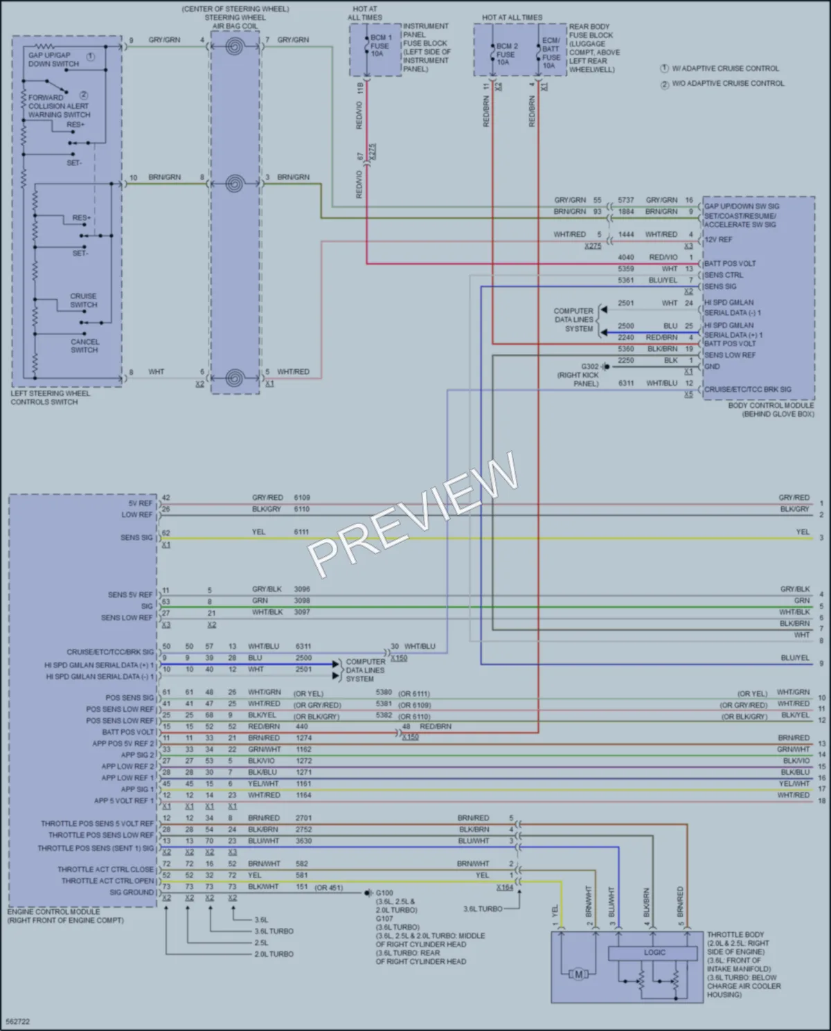 2017 Cadillac ATSV Cruise Control wiring diagram preview