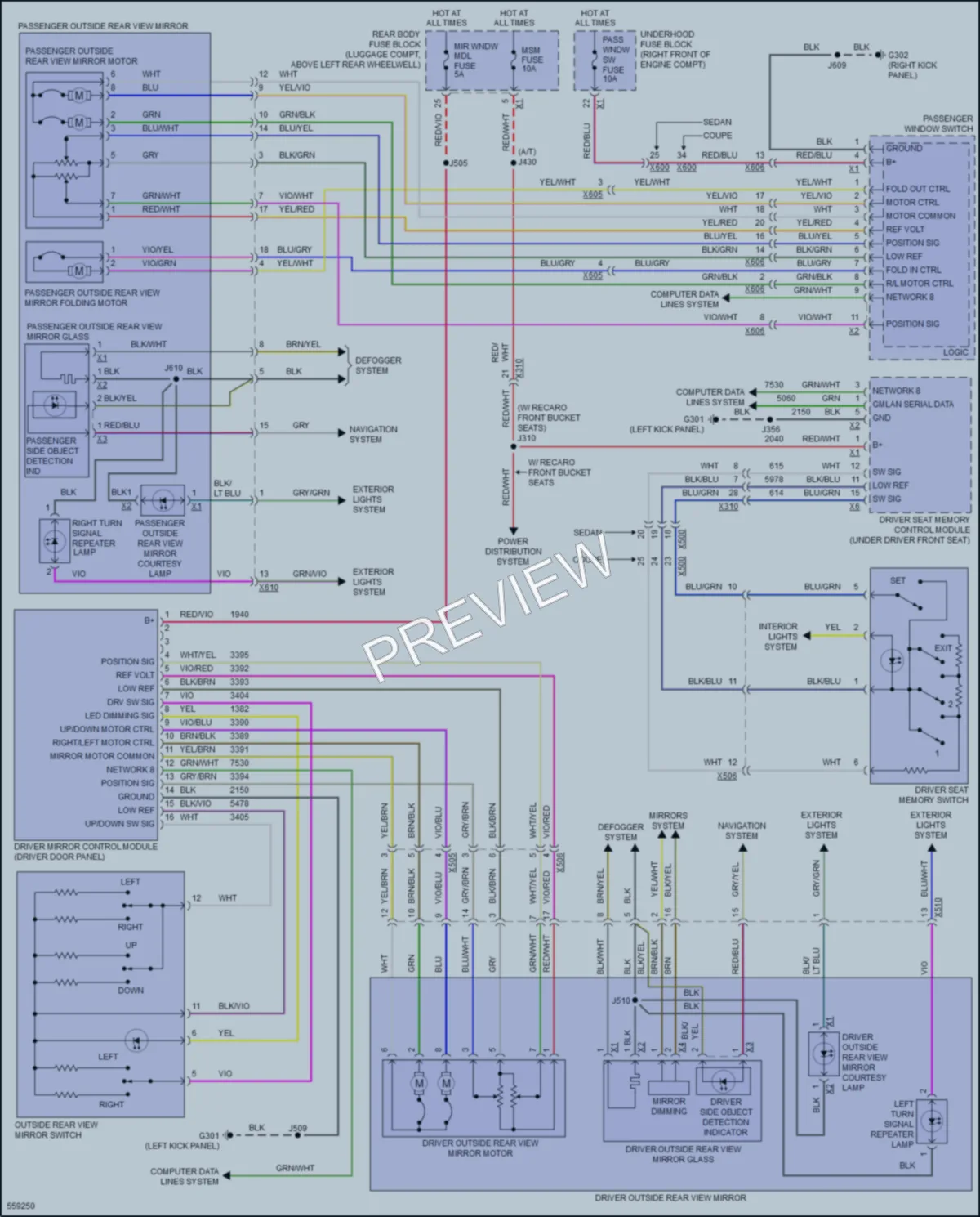 2017 Cadillac ATSV Memory Systems wiring diagram preview