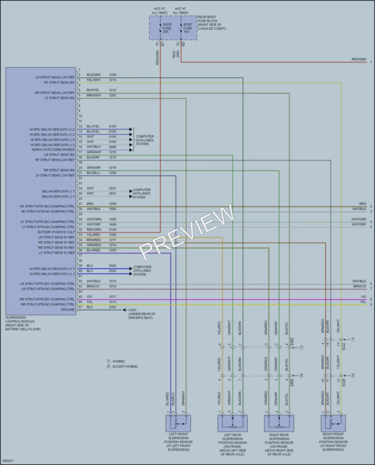 2017 Cadillac CT6 Electronic Suspension wiring diagram preview