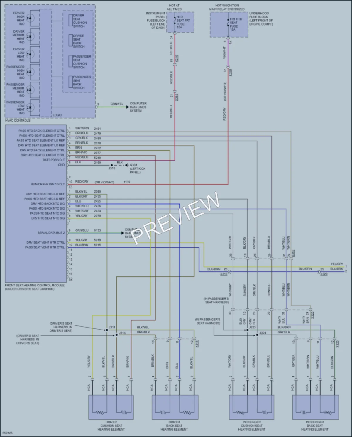 2017 Cadillac CT6 Power Seats wiring diagram preview