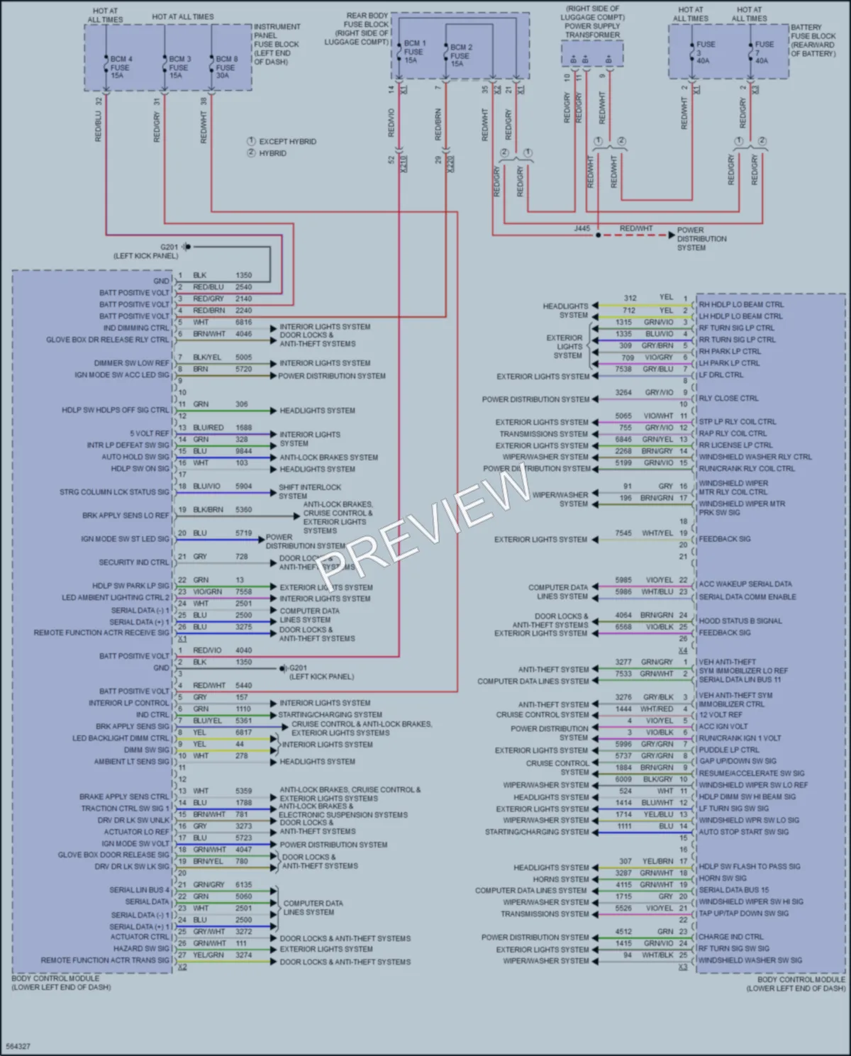 2017 Cadillac CT6PlugIn Body Control Modules wiring diagram preview