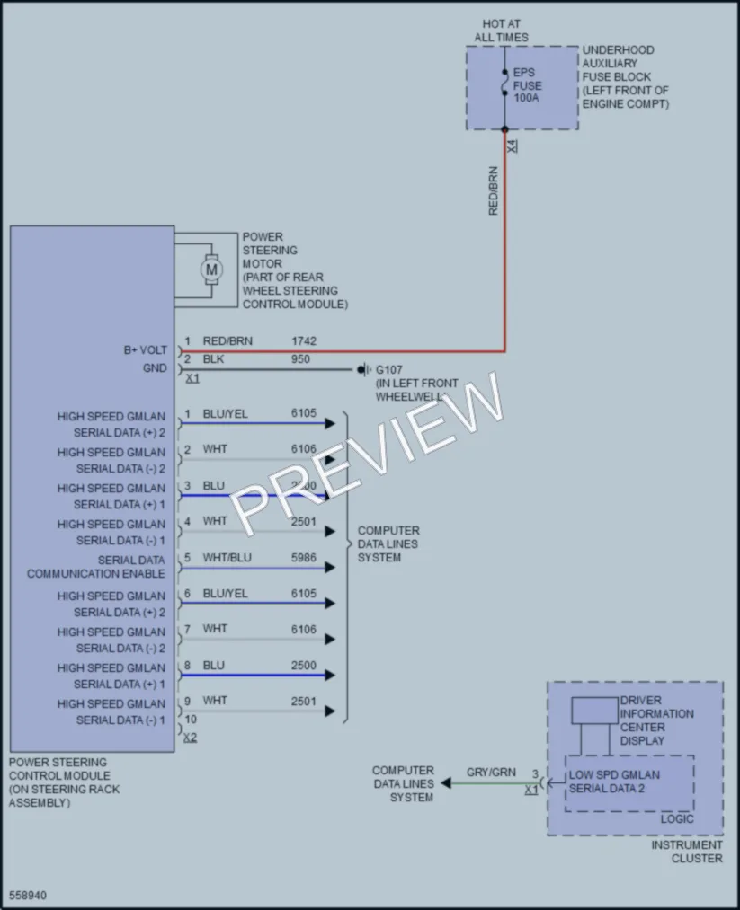 2017 Cadillac CT6PlugIn Electronic Power Steering wiring diagram preview