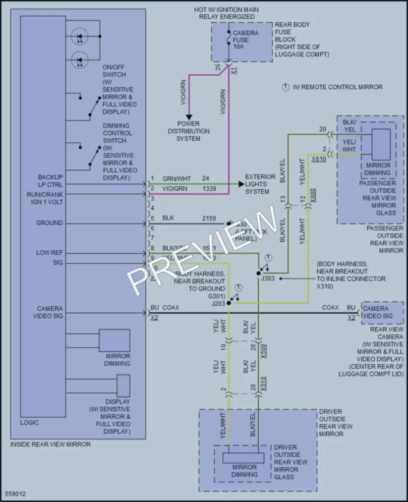 2017 Cadillac CT6PlugIn Power Mirrors wiring diagram preview