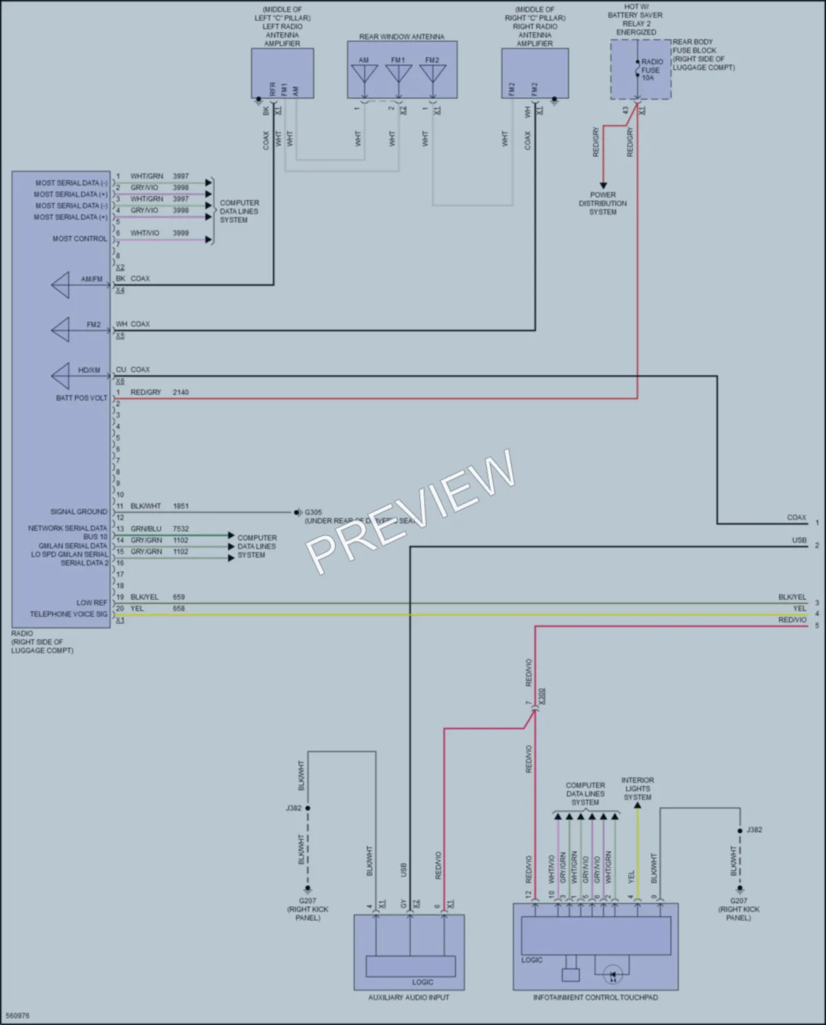 2017 Cadillac CT6PlugIn Radio wiring diagram preview