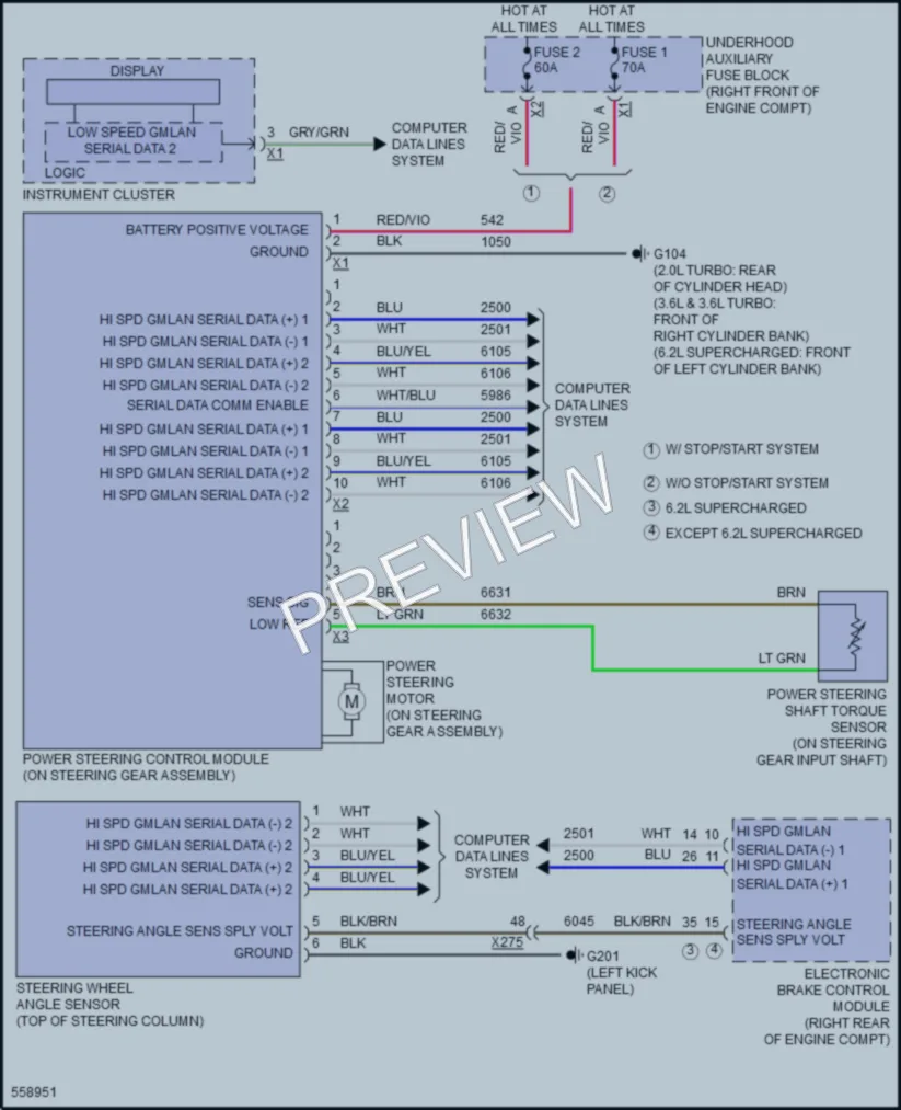 2017 Cadillac CTS Electronic Power Steering wiring diagram preview