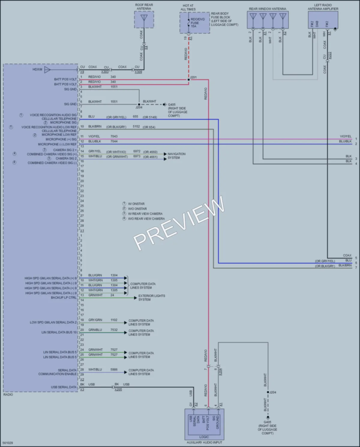 2017 Cadillac CTSV Radio wiring diagram preview