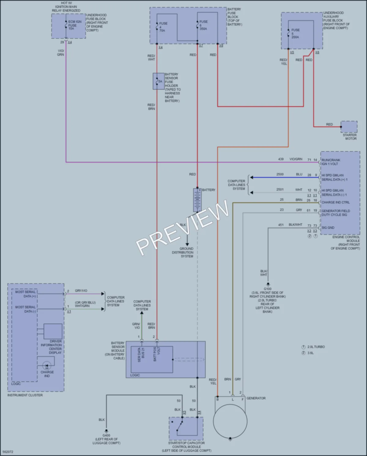 2017 Cadillac CTSV Starting Charging wiring diagram preview