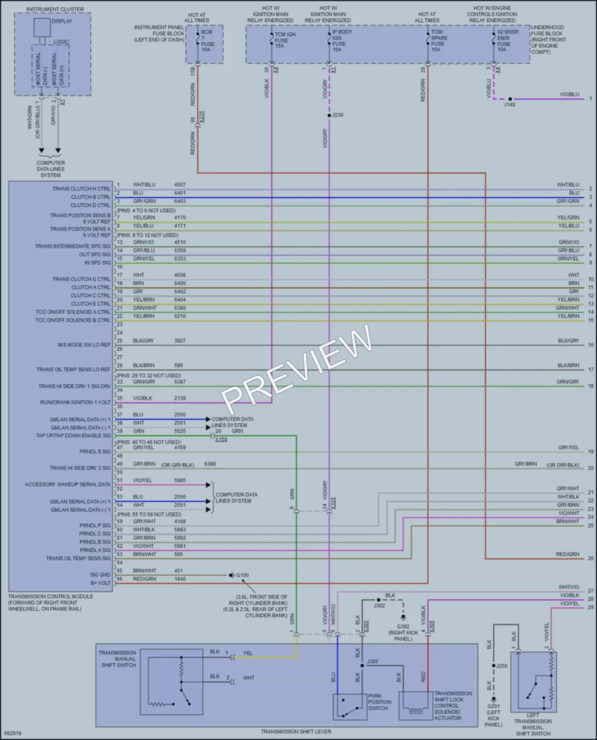 2017 Cadillac CTSV Transmission wiring diagram preview