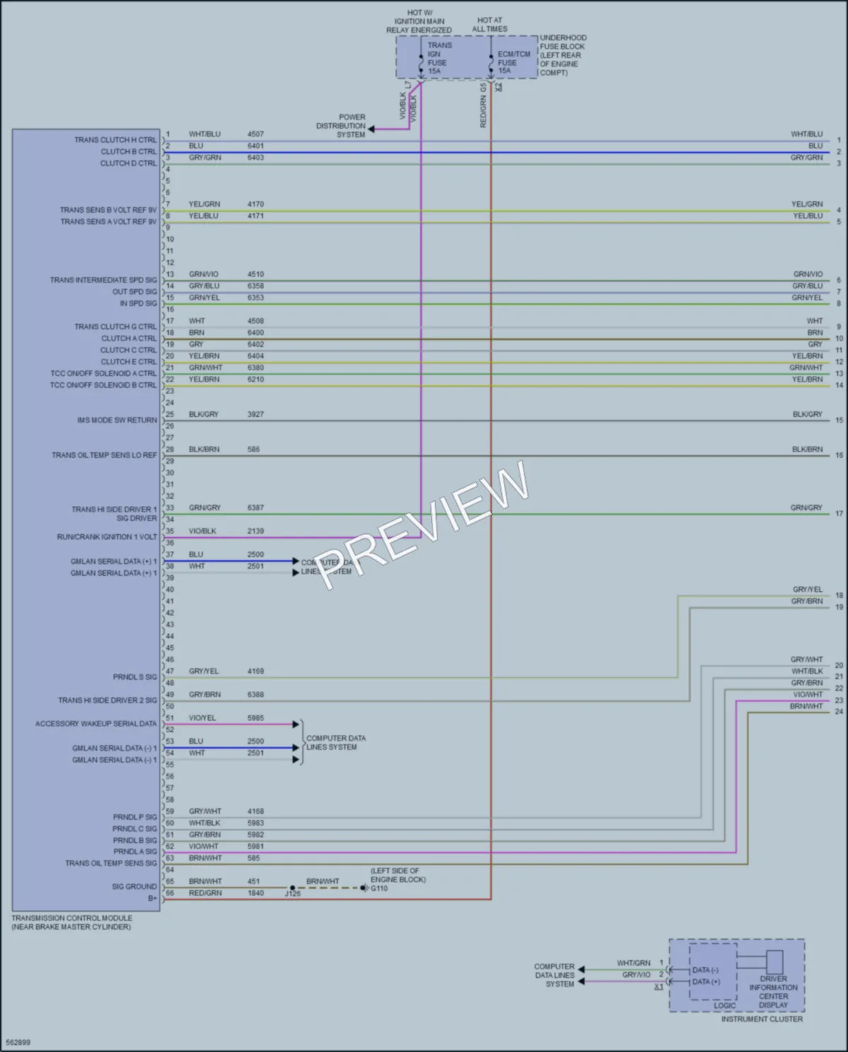 2017 Cadillac Escalade Transmission wiring diagram preview