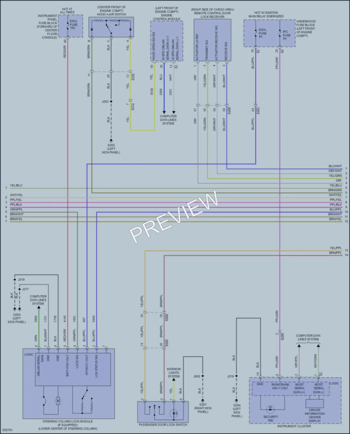 2017 Cadillac XT5 Anti Theft wiring diagram preview