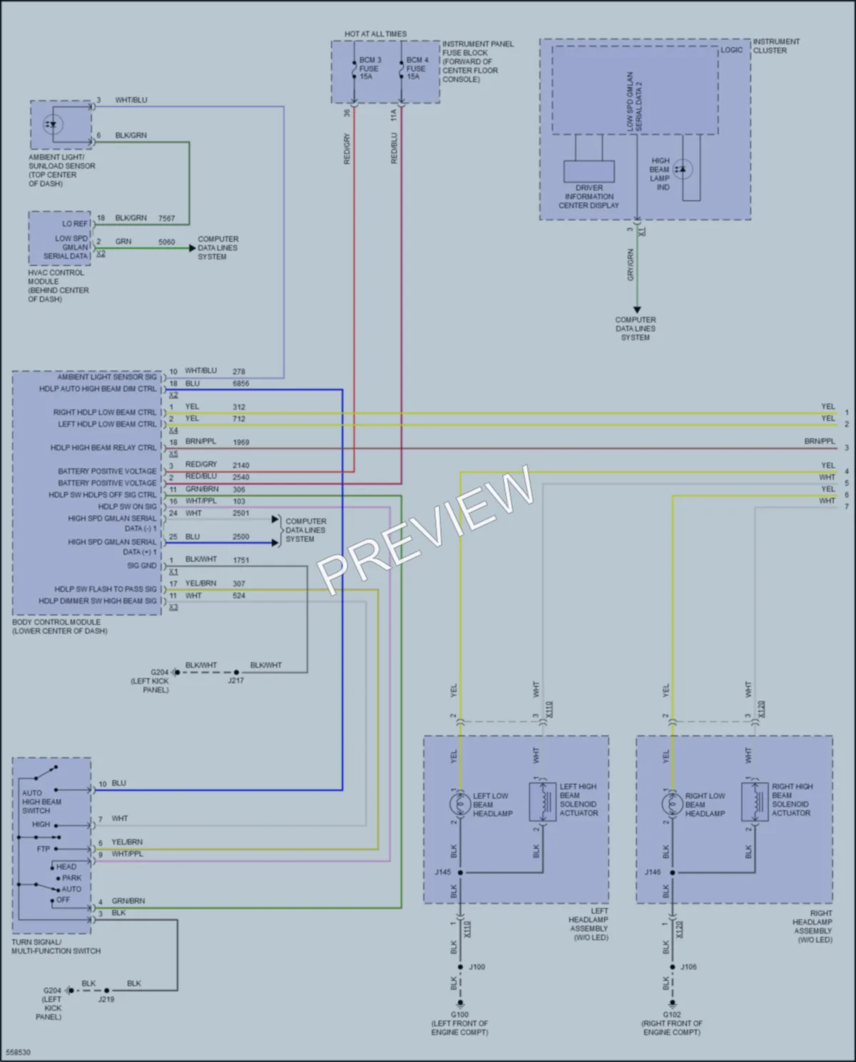 2017 Cadillac XT5 Headlights wiring diagram preview