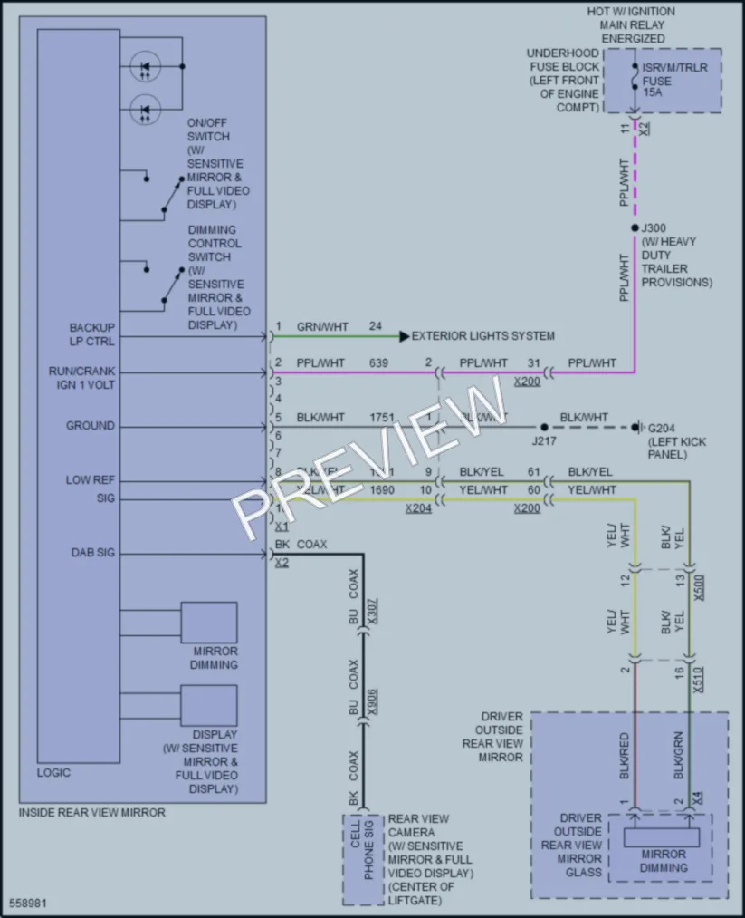 2017 Cadillac XT5 Power Mirrors wiring diagram preview