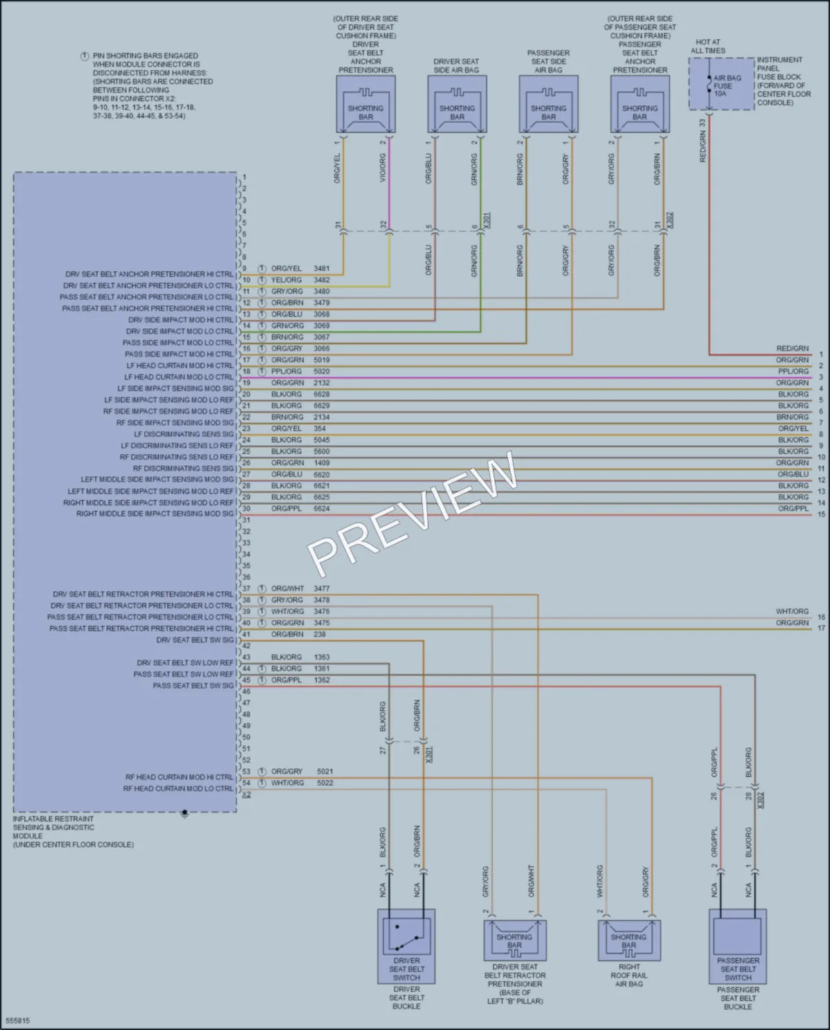 2017 Cadillac XT5 Supplemental Restraints wiring diagram preview