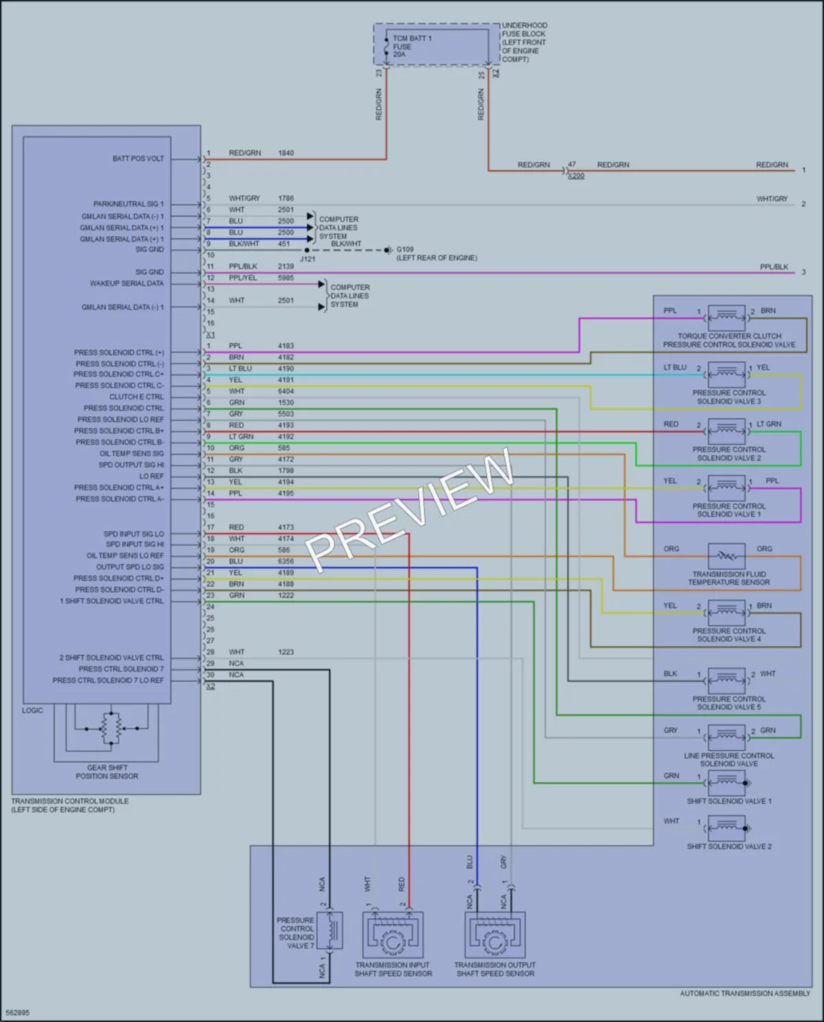 2017 Cadillac XT5 Transmission wiring diagram preview