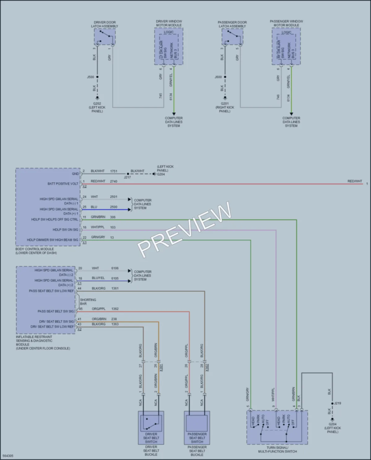 2017 Cadillac XT5 Warning Systems wiring diagram preview