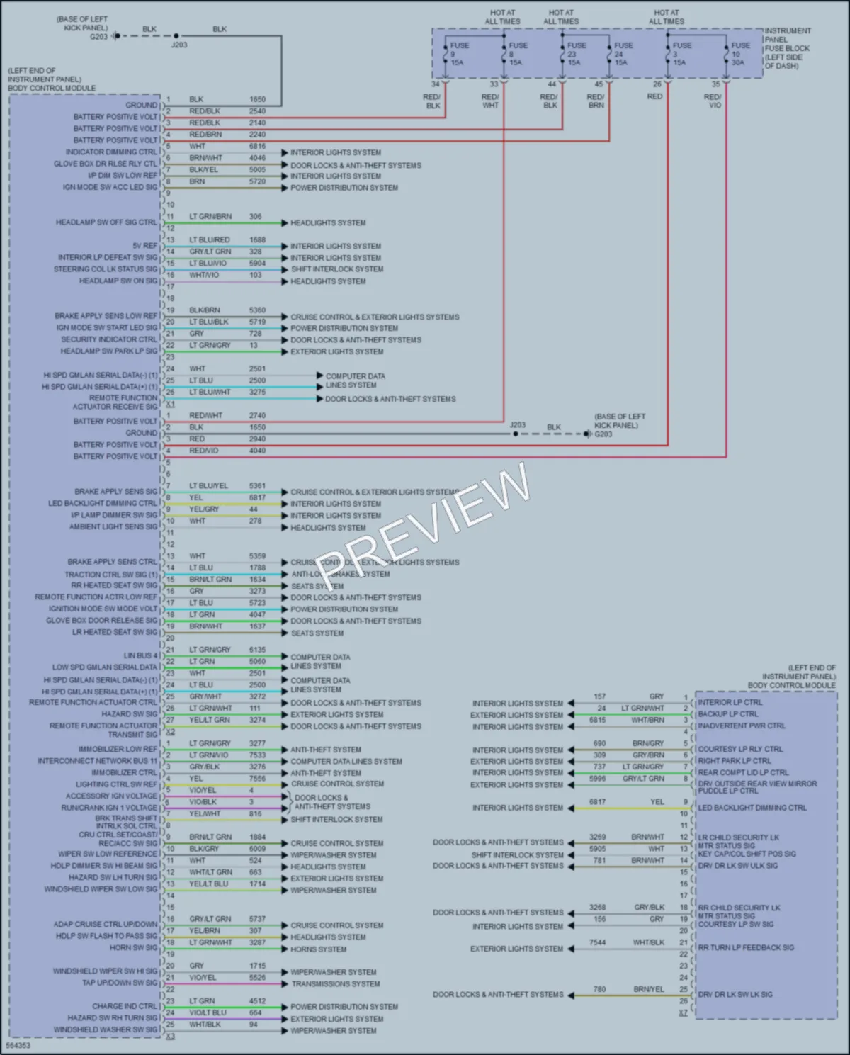 2017 Cadillac XTS Body Control Modules wiring diagram preview