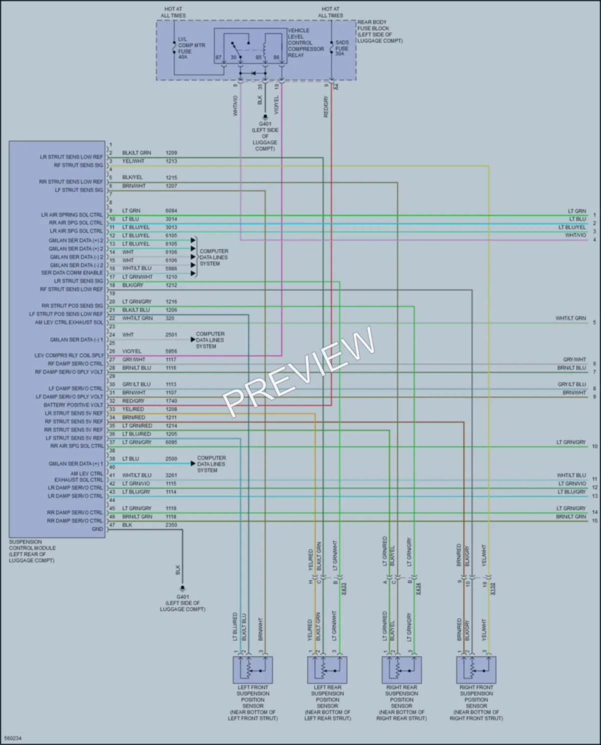 2017 Cadillac XTS Electronic Suspension wiring diagram preview