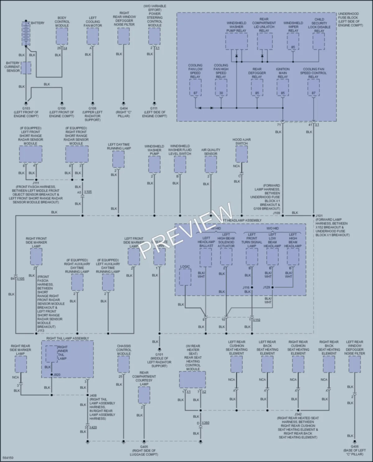 2017 Cadillac XTS Ground Distribution wiring diagram preview