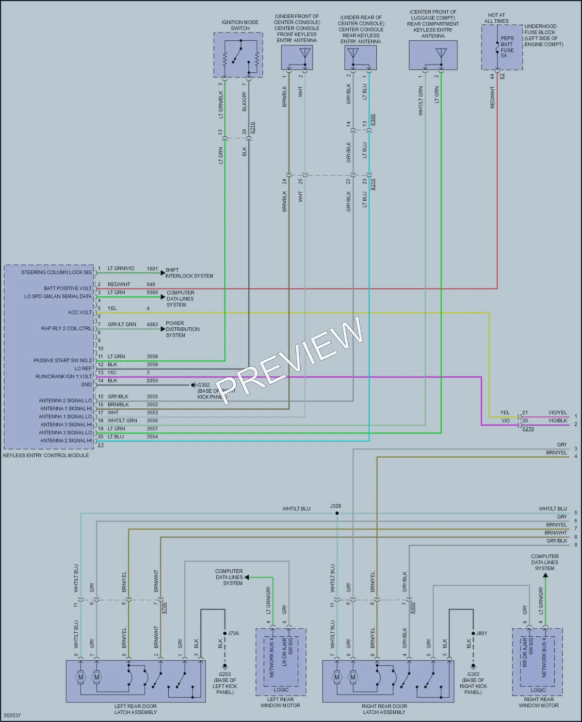 2017 Cadillac XTS Power Door Locks wiring diagram preview