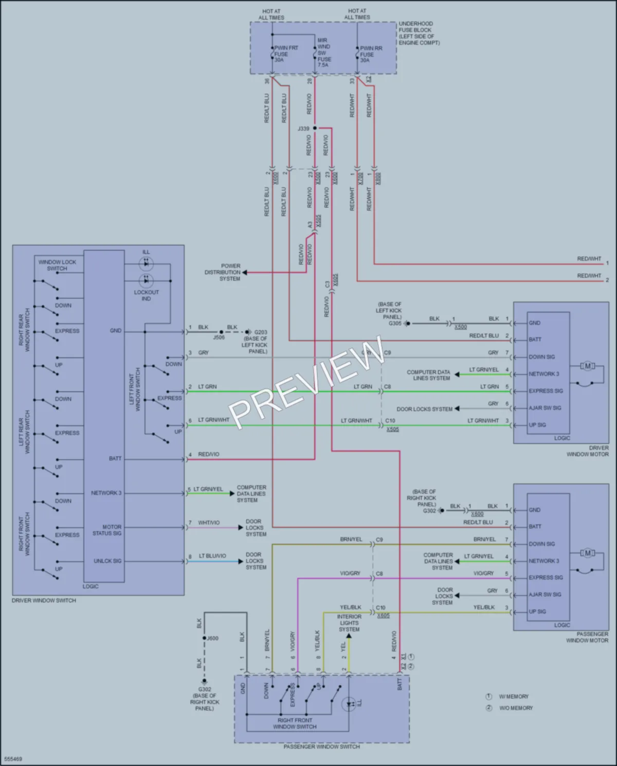 2017 Cadillac XTS Power Windows wiring diagram preview