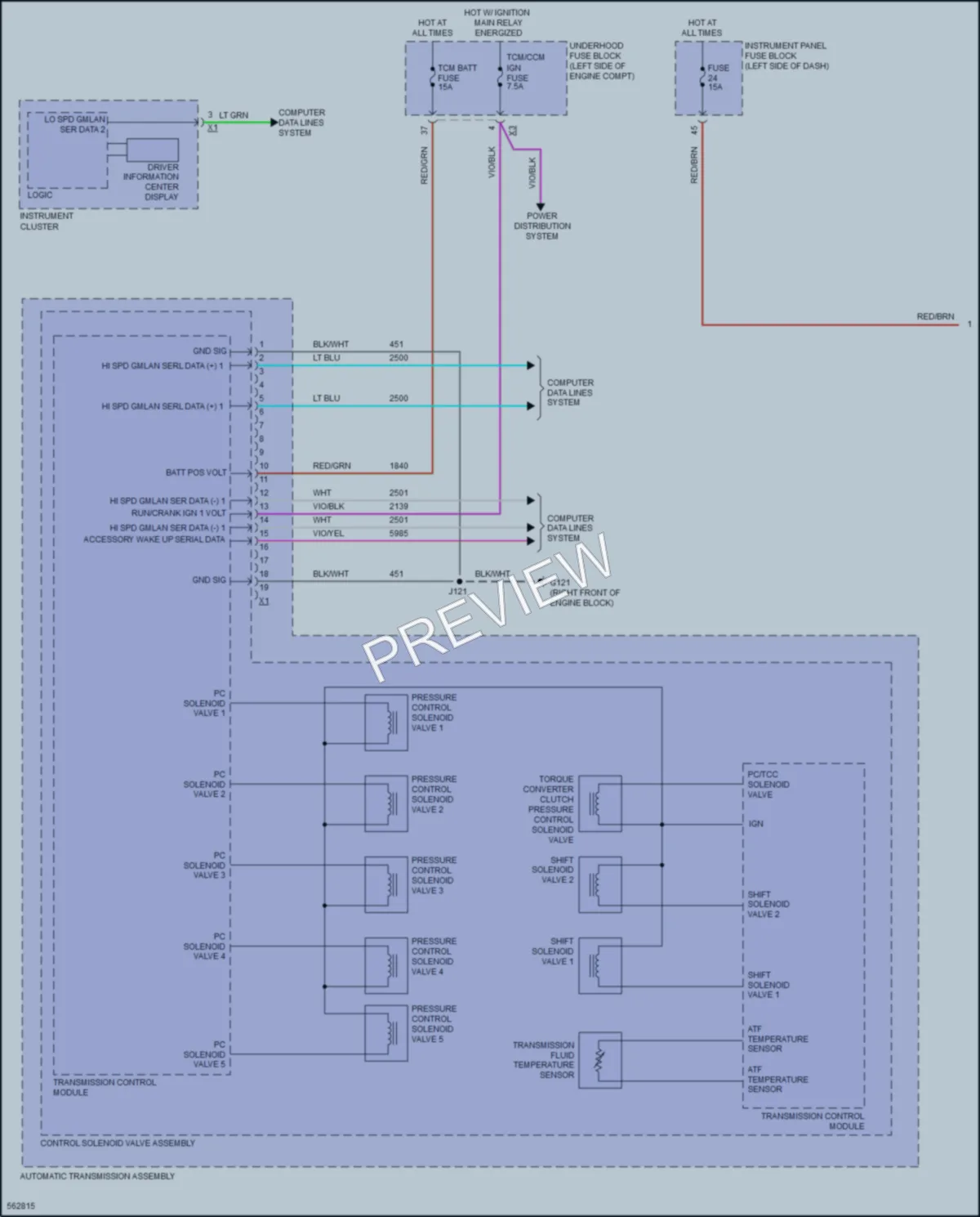 2017 Cadillac XTS Transmission wiring diagram preview