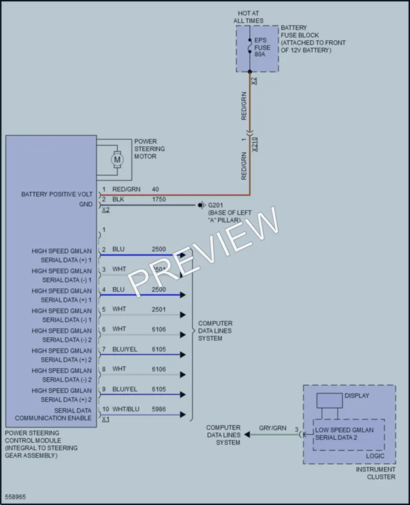 2017 Chevrolet Bolt Electronic Power Steering wiring diagram preview