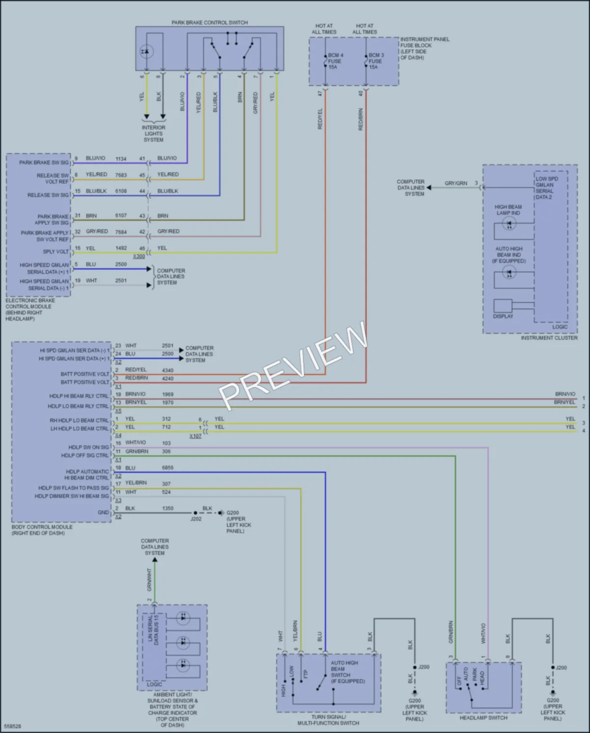 2017 Chevrolet Bolt Headlights wiring diagram preview