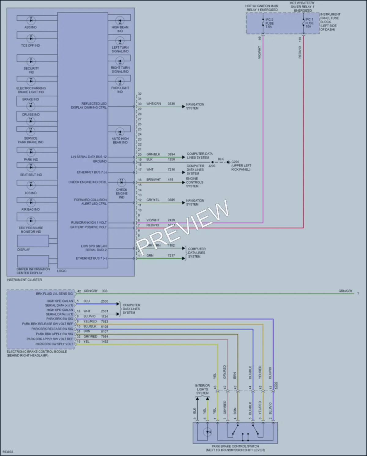 2017 Chevrolet Bolt Instrument Cluster wiring diagram preview