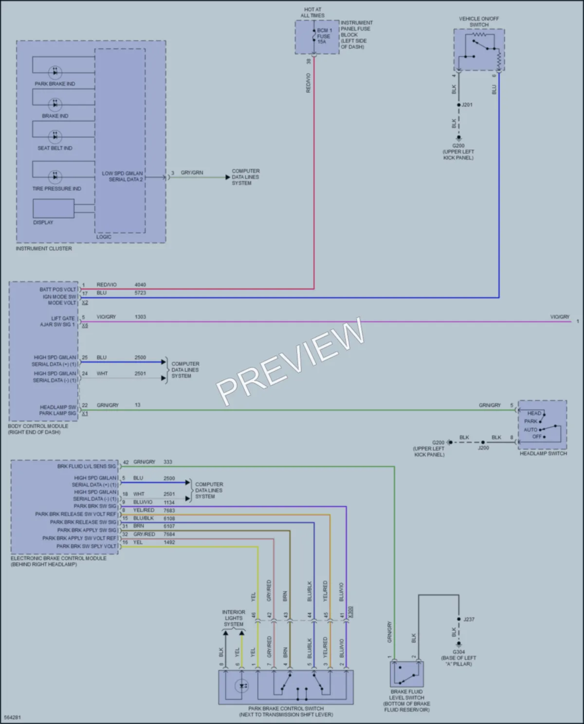 2017 Chevrolet Bolt Warning Systems wiring diagram preview