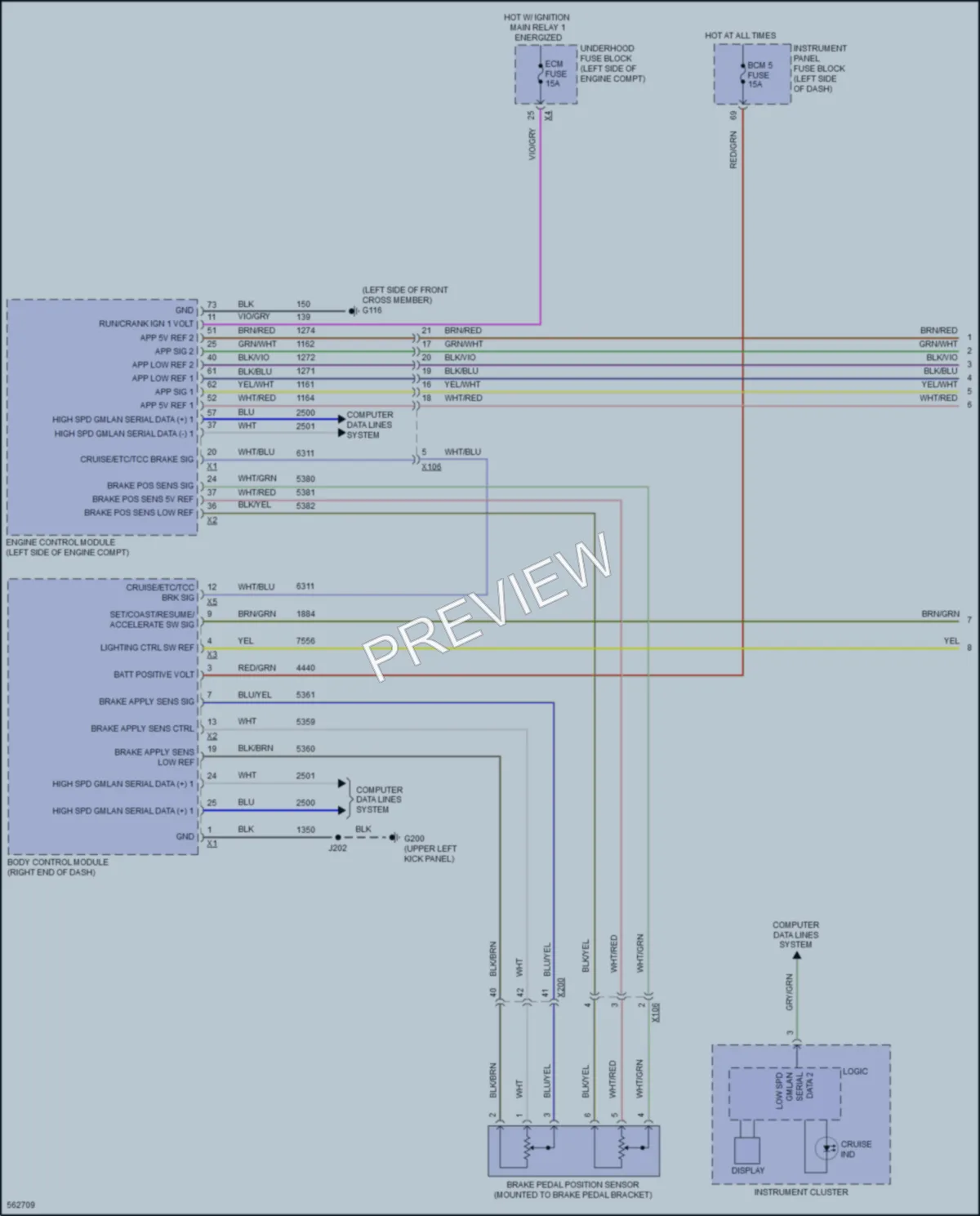 2017 Chevrolet BoltEV Cruise Control wiring diagram preview