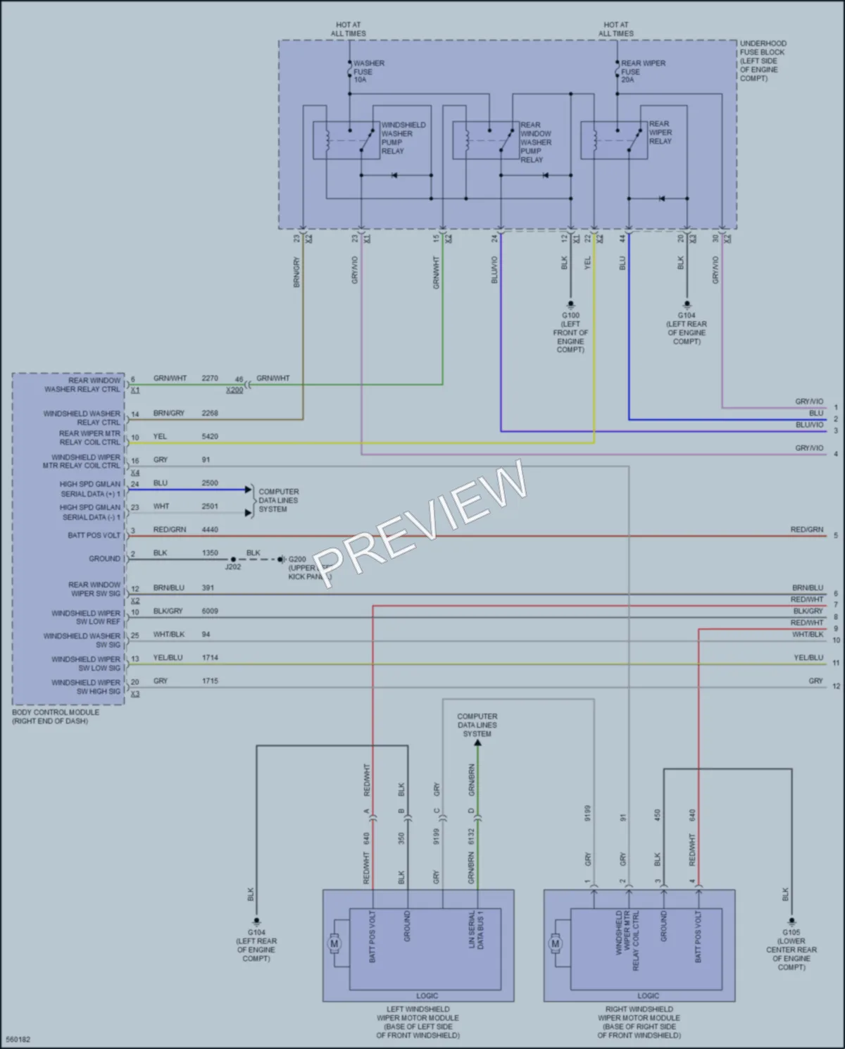 2017 Chevrolet BoltEV Wiper Washer wiring diagram preview