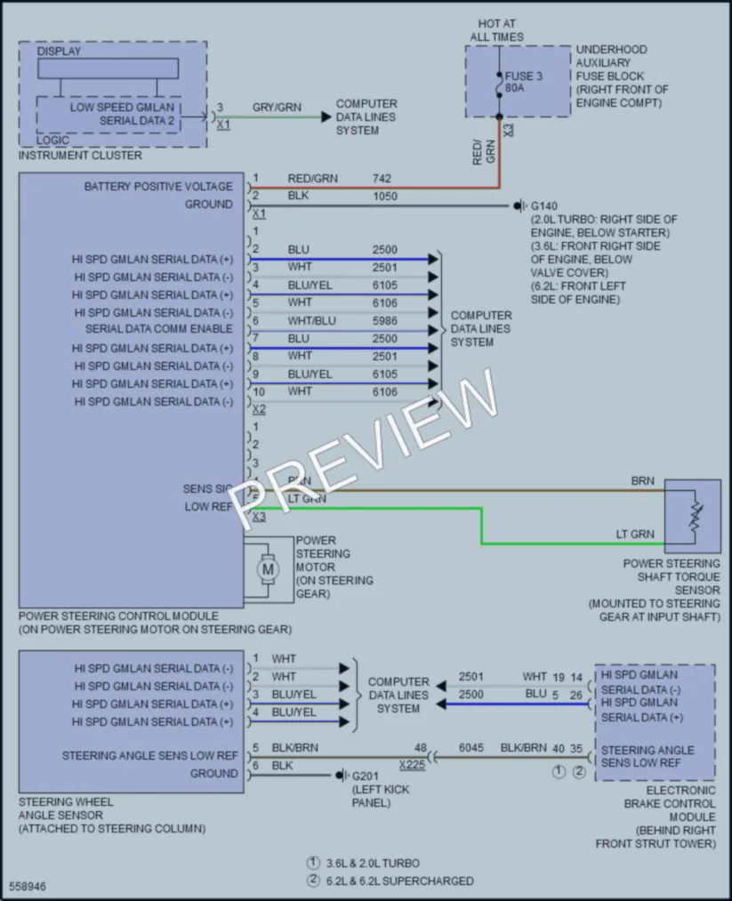 2017 Chevrolet Camaro Electronic Power Steering wiring diagram preview