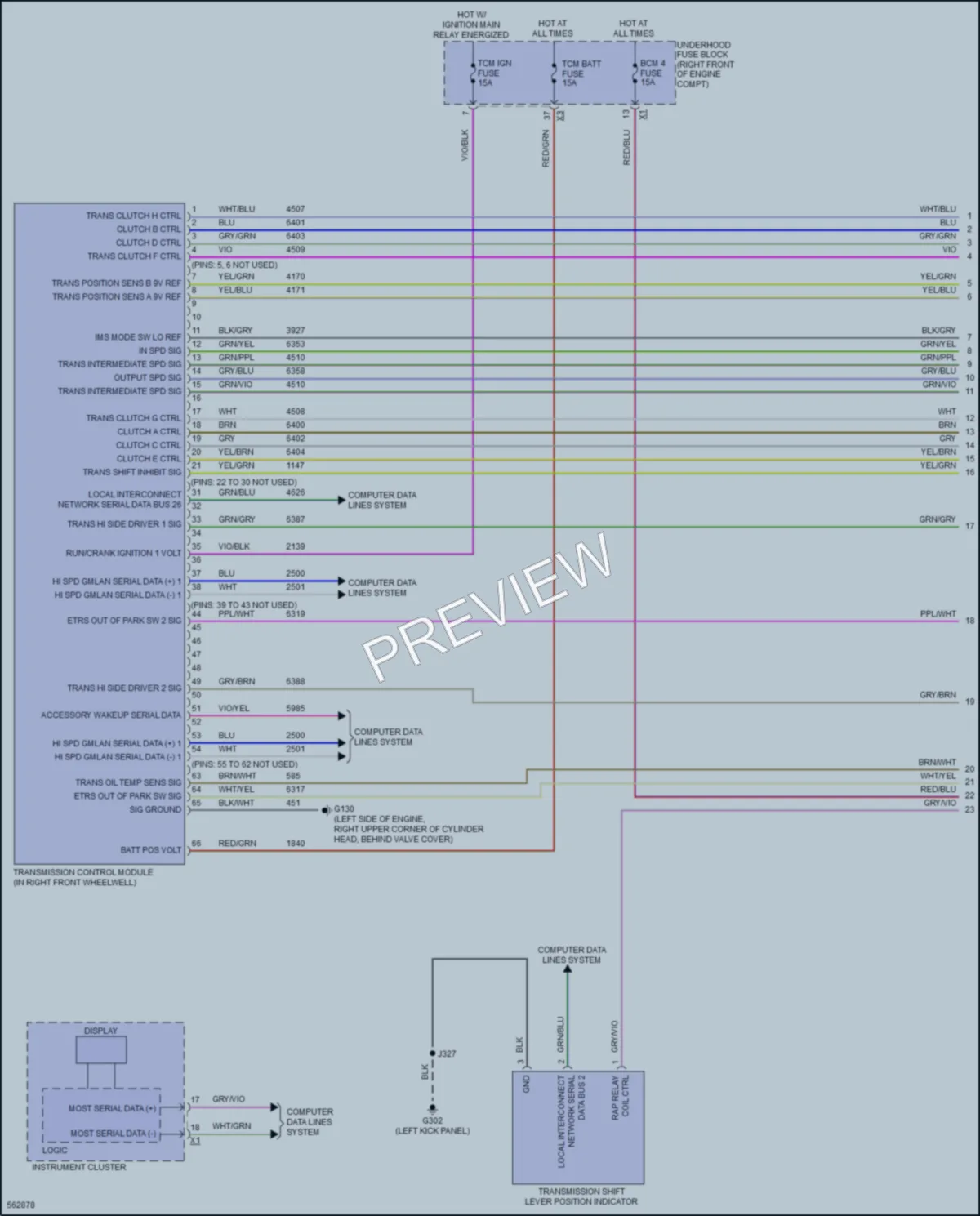 2017 Chevrolet Camaro Transmission wiring diagram preview