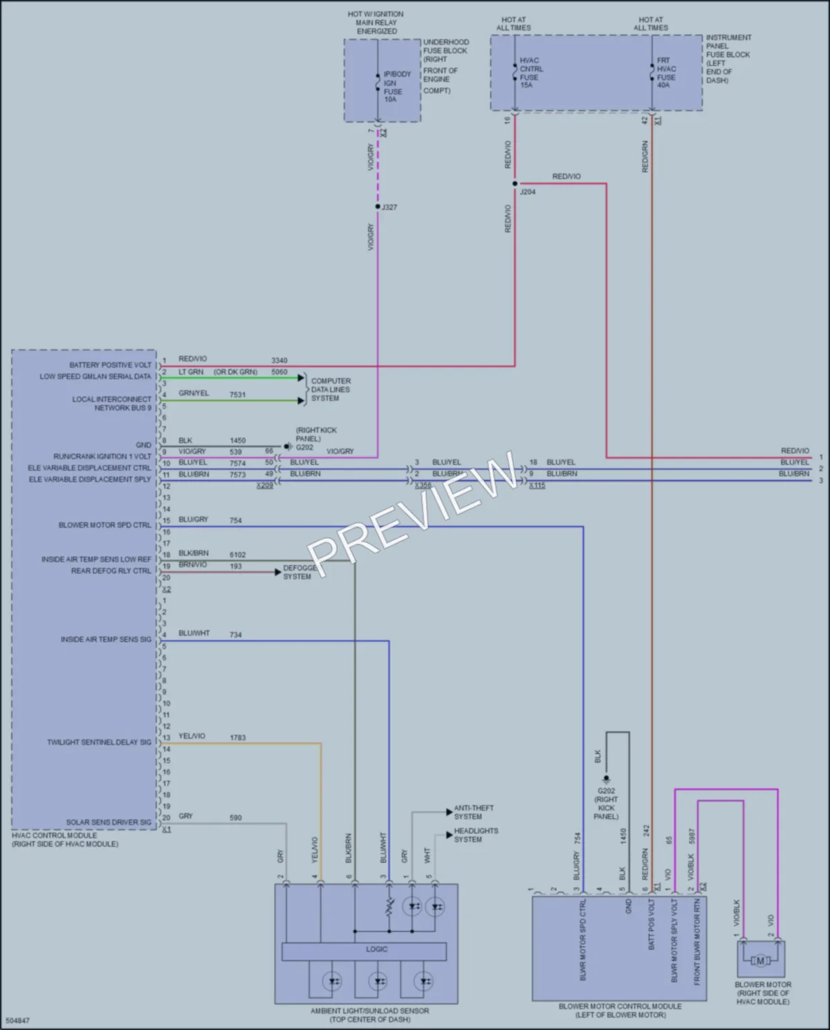 2017 Chevrolet CapricePPV Air Conditioning wiring diagram preview