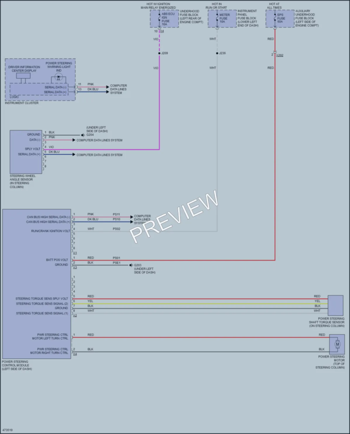 2017 Chevrolet CityExpress Electronic Power Steering wiring diagram preview