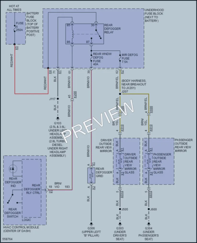 2017 Chevrolet Colorado Defoggers wiring diagram preview