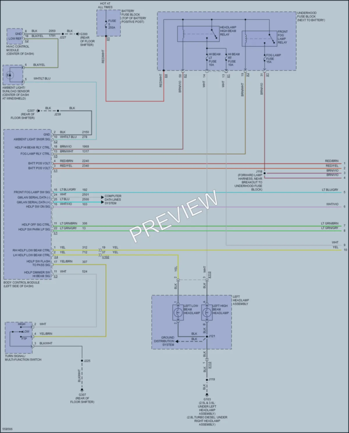 2017 Chevrolet Colorado Headlights wiring diagram preview