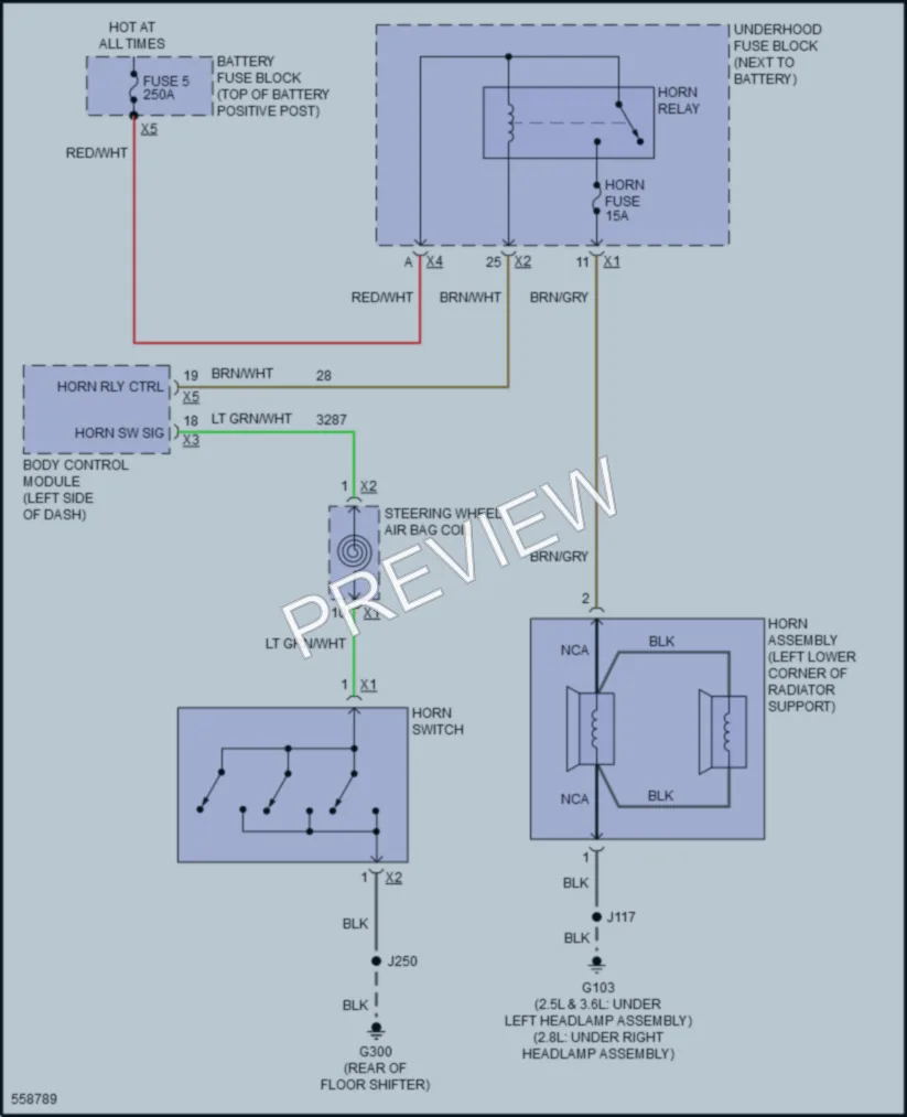 2017 Chevrolet Colorado Horn wiring diagram preview