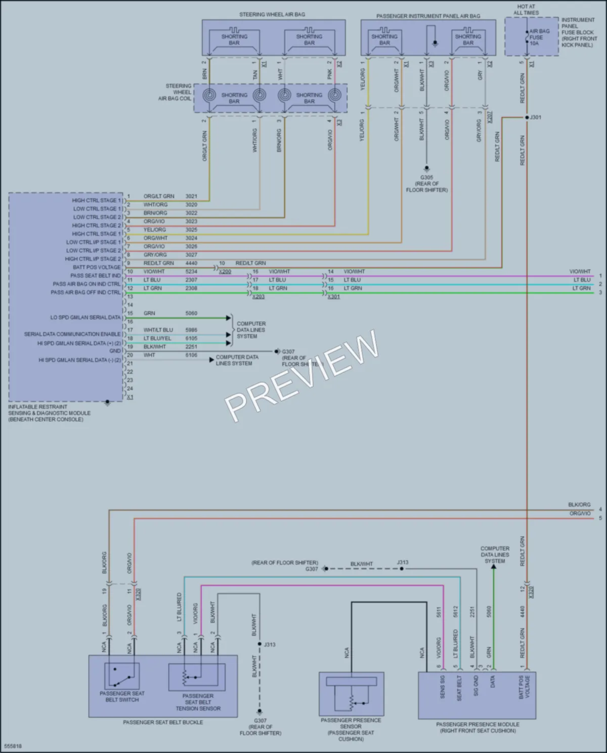 2017 Chevrolet Colorado Supplemental Restraints wiring diagram preview