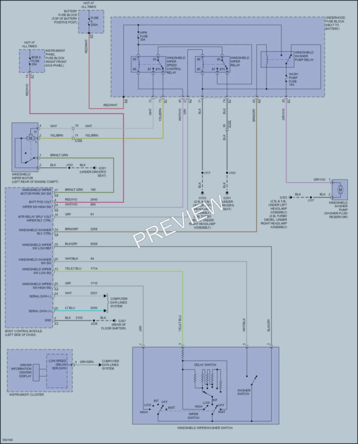 2017 Chevrolet Colorado Wiper Washer wiring diagram preview