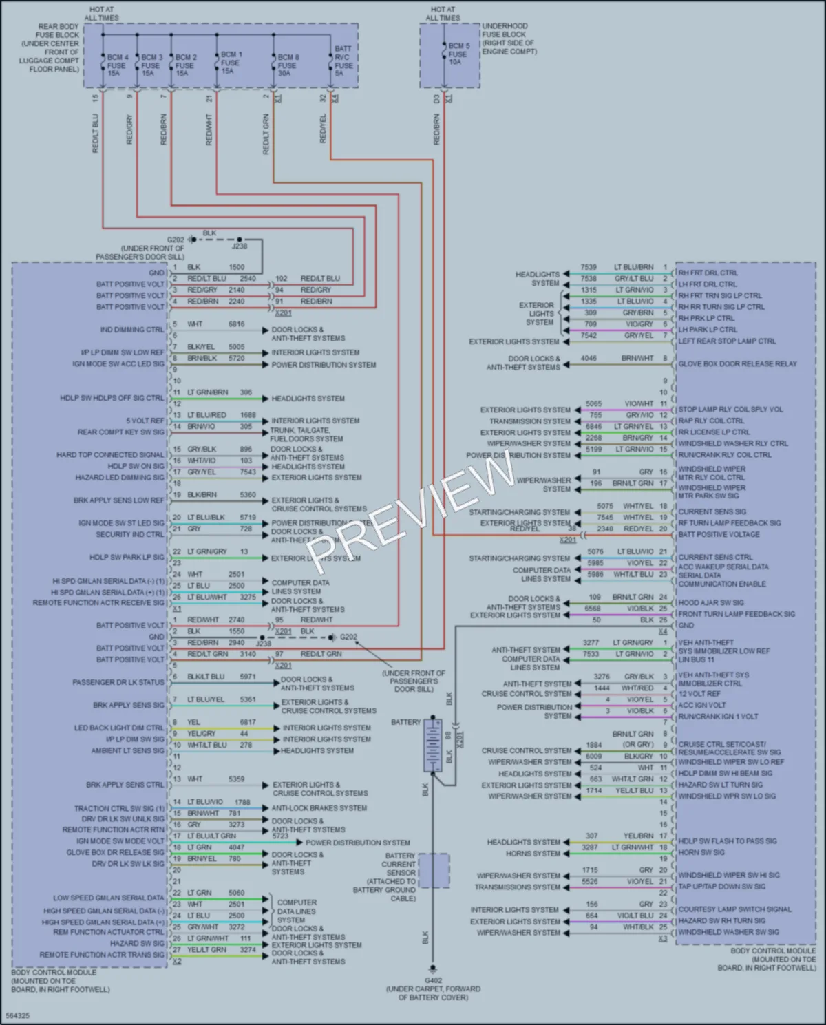 2017 Chevrolet CorvetteGrandSport Body Control Modules wiring diagram preview