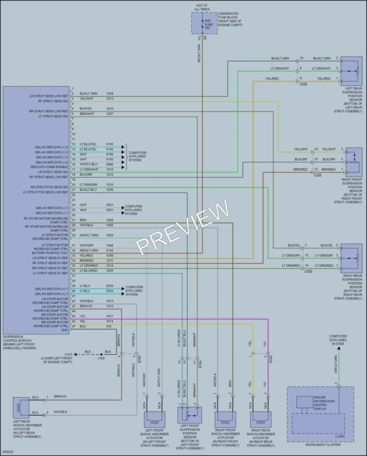 2017 Chevrolet CorvetteGrandSport Electronic Suspension wiring diagram preview
