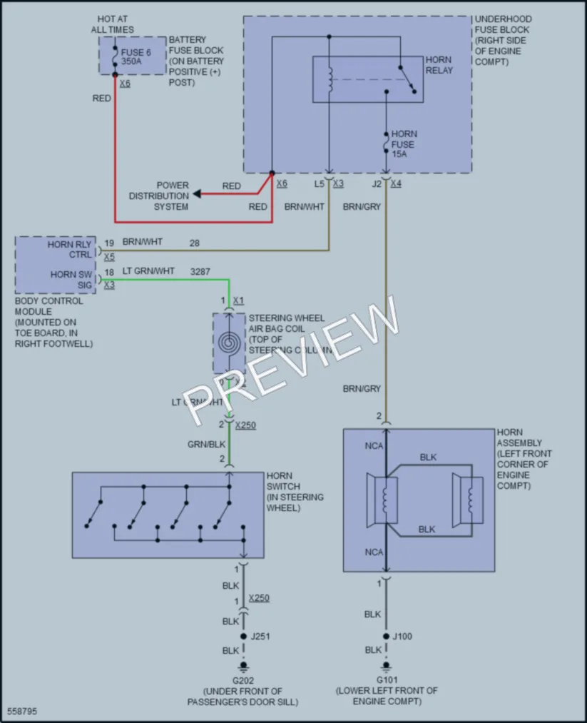 2017 Chevrolet CorvetteGrandSport Horn wiring diagram preview