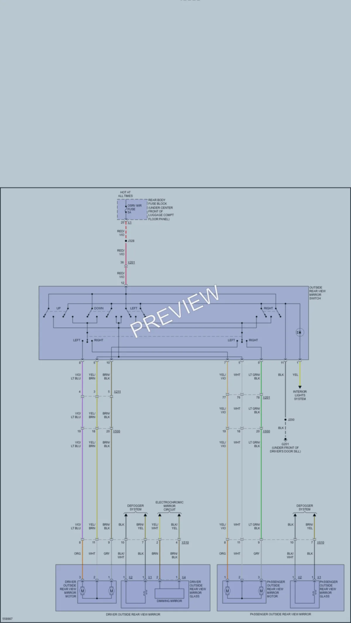 2017 Chevrolet CorvetteGrandSport Power Mirrors wiring diagram preview
