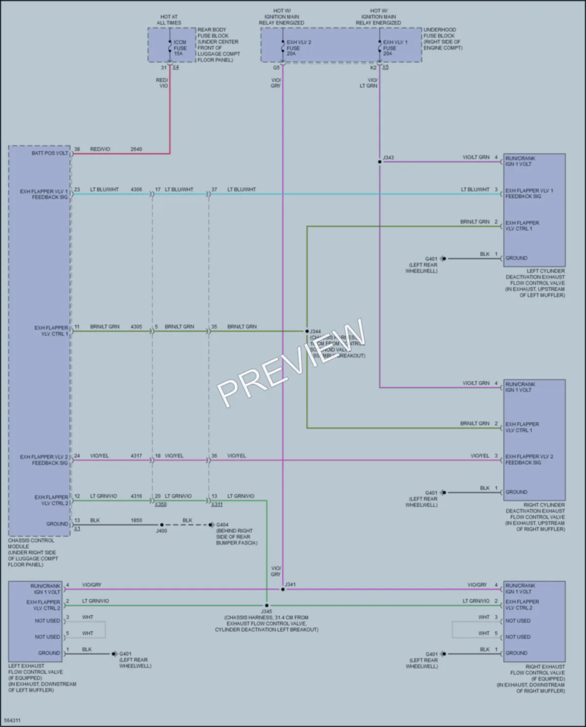 2017 Chevrolet CorvetteStingray Electronic Muffler wiring diagram preview
