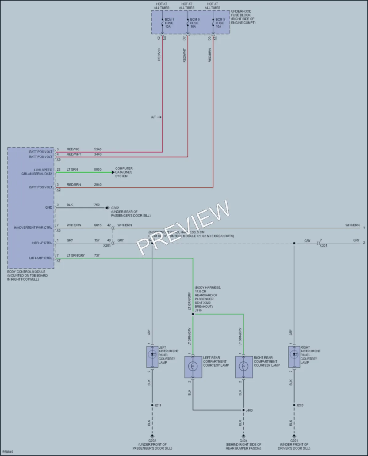 2017 Chevrolet CorvetteZ06 Interior Lights wiring diagram preview