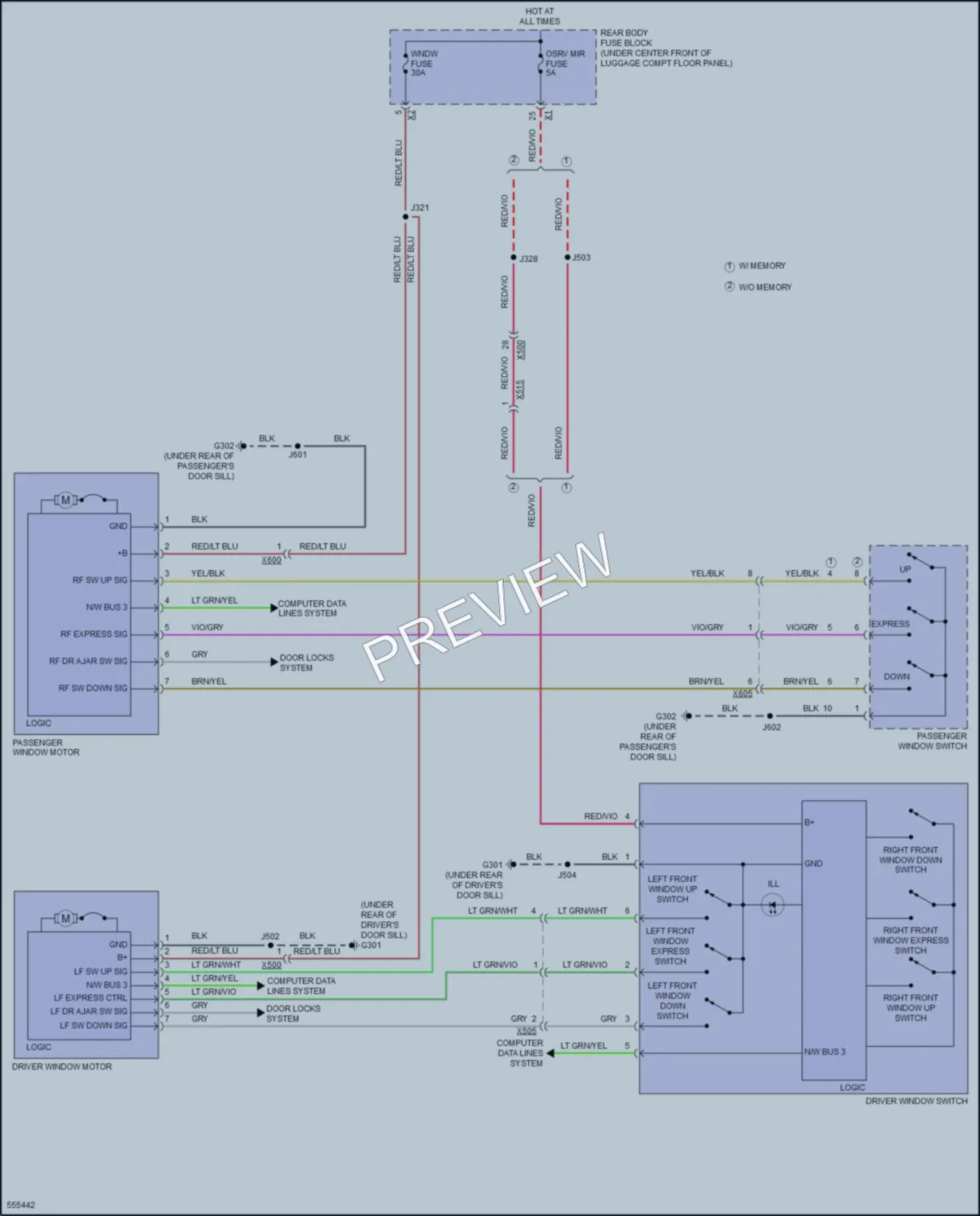 2017 Chevrolet CorvetteZ06 Power Windows wiring diagram preview
