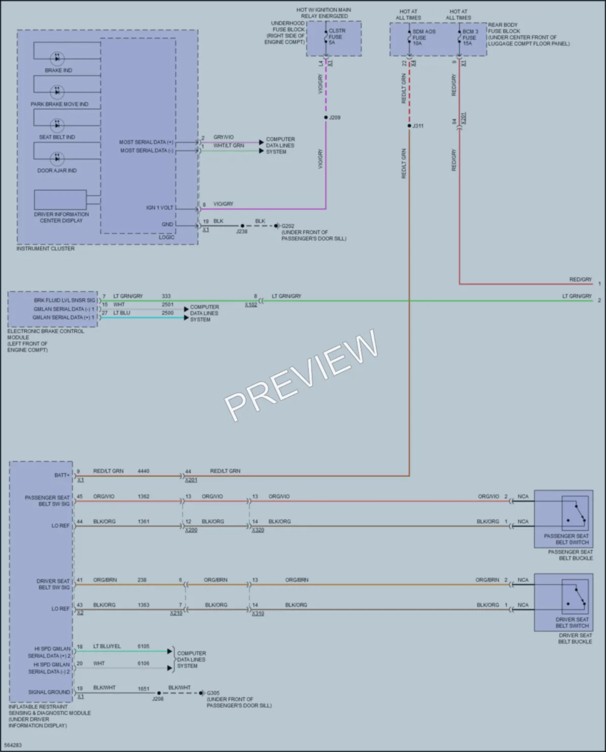 2017 Chevrolet CorvetteZ06 Warning Systems wiring diagram preview