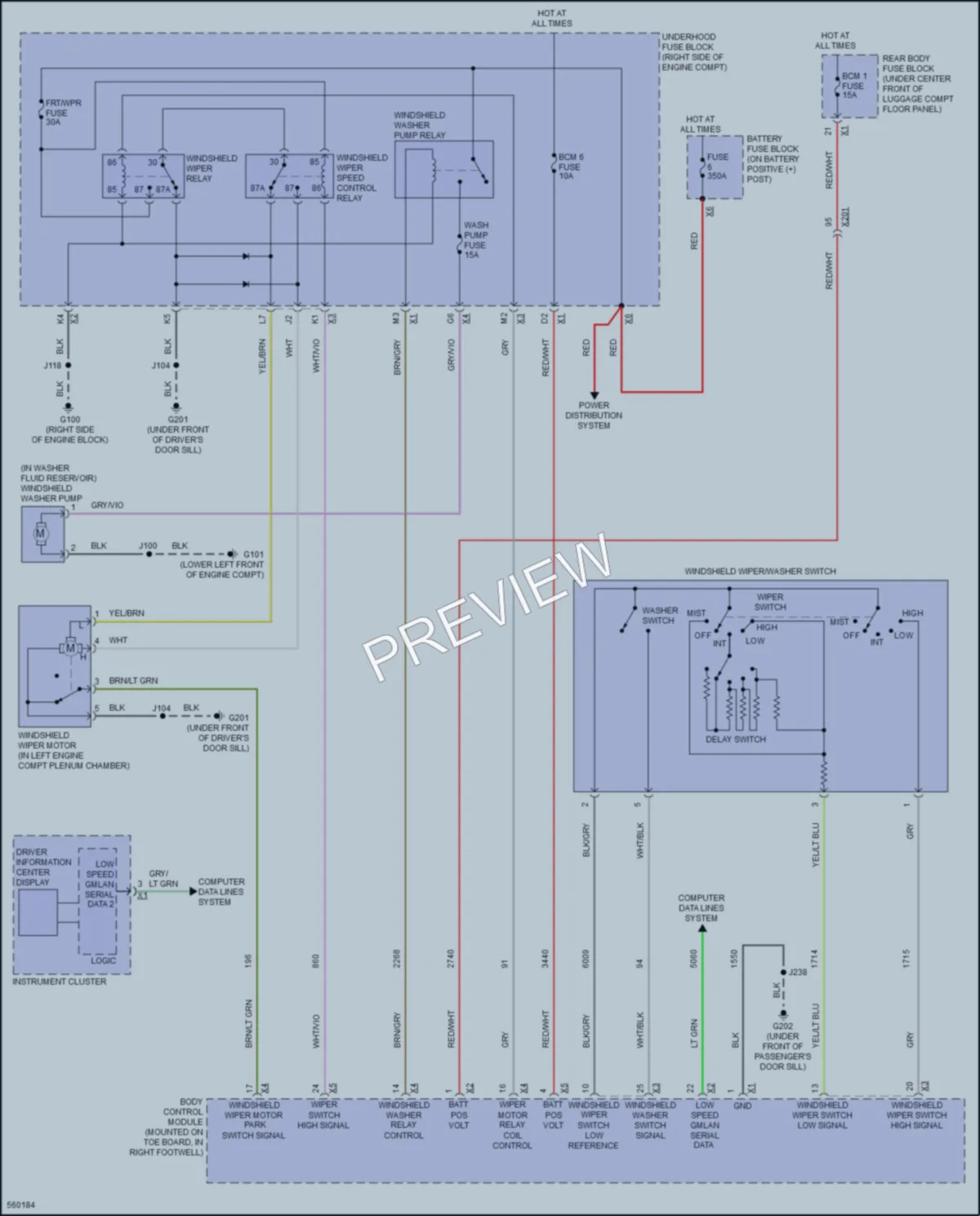2017 Chevrolet CorvetteZ06 Wiper Washer wiring diagram preview