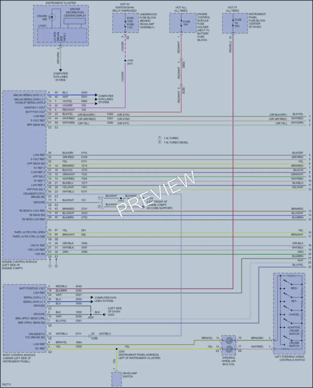 2017 Chevrolet Cruze Cruise Control wiring diagram preview